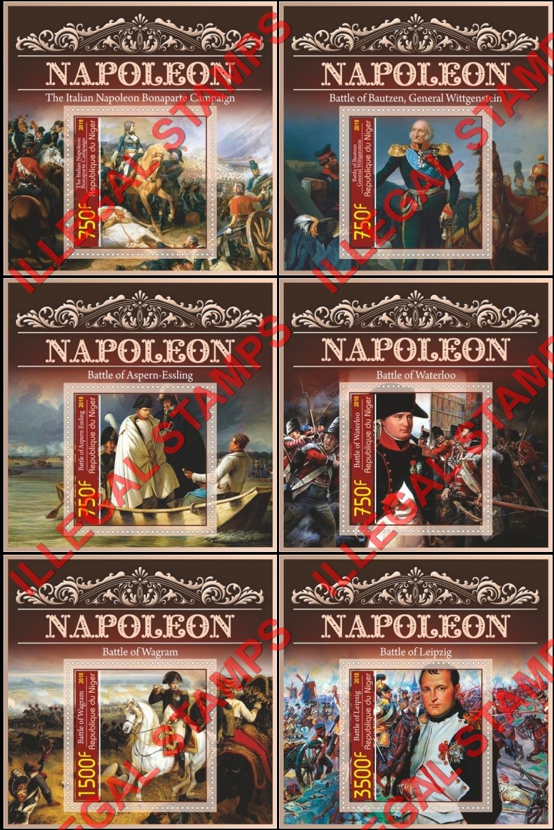 Niger 2018 Napoleon Illegal Stamp Souvenir Sheets of 1