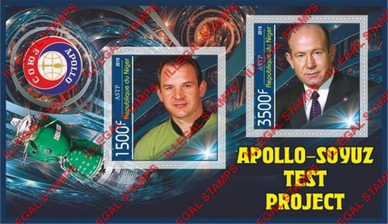 Niger 2018 Space Apollo Soyuz Test Project Illegal Stamp Souvenir Sheet of 2