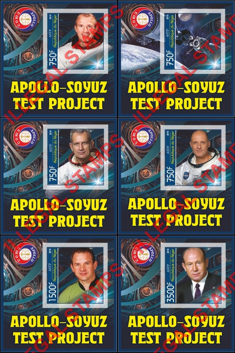 Niger 2018 Space Apollo Soyuz Test Project Illegal Stamp Souvenir Sheets of 1