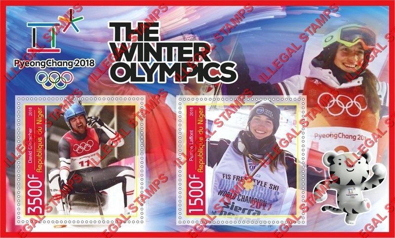 Niger 2018 Winter Olympics Illegal Stamp Souvenir Sheet of 2