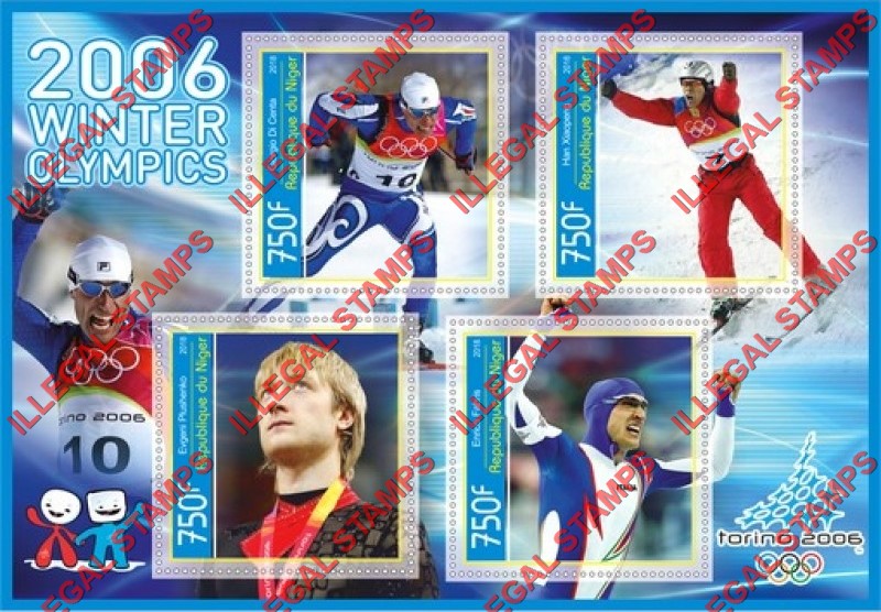 Niger 2018 Winter Olympics Torino 2006 Illegal Stamp Souvenir Sheet of 4