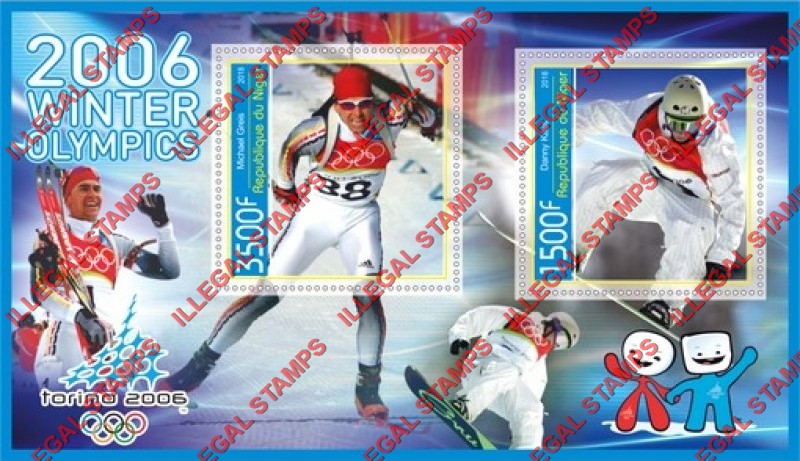 Niger 2018 Winter Olympics Torino 2006 Illegal Stamp Souvenir Sheet of 2