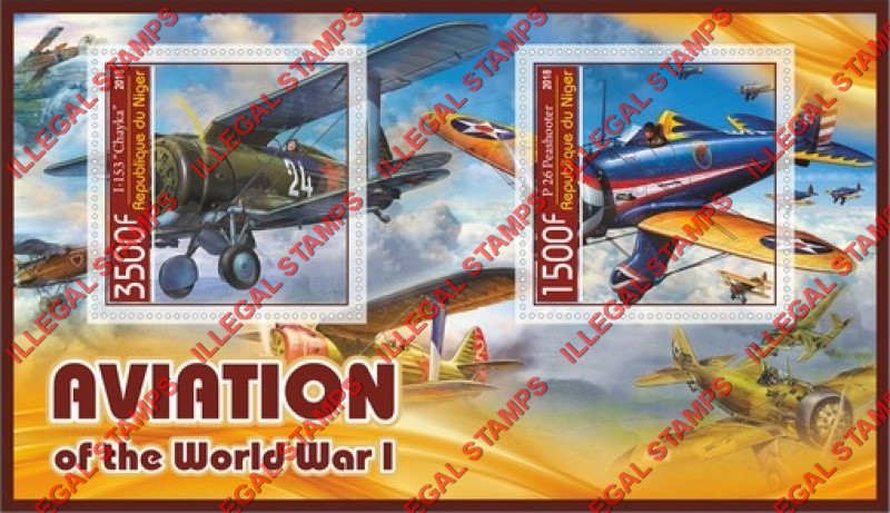 Niger 2018 World War I Aviation (different a) Illegal Stamp Souvenir Sheet of 2