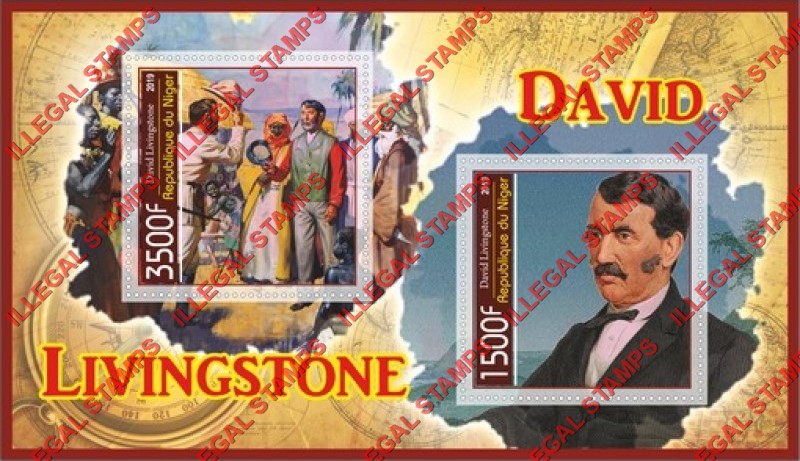 Niger 2019 David Livingstone Illegal Stamp Souvenir Sheet of 2