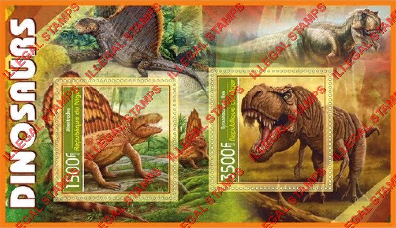 Niger 2019 Dinosaurs (different) Illegal Stamp Souvenir Sheet of 2