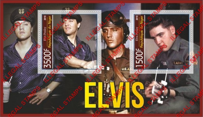 Niger 2019 Elvis Presley (different) Illegal Stamp Souvenir Sheet of 2