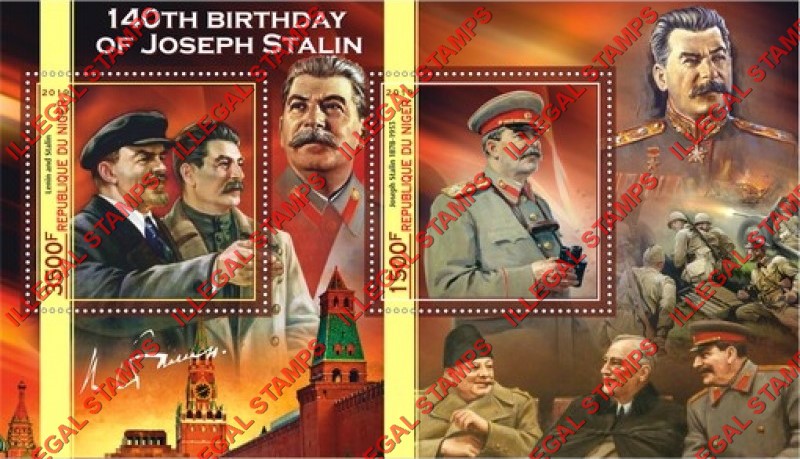 Niger 2019 Joseph Stalin (different a) Illegal Stamp Souvenir Sheet of 2