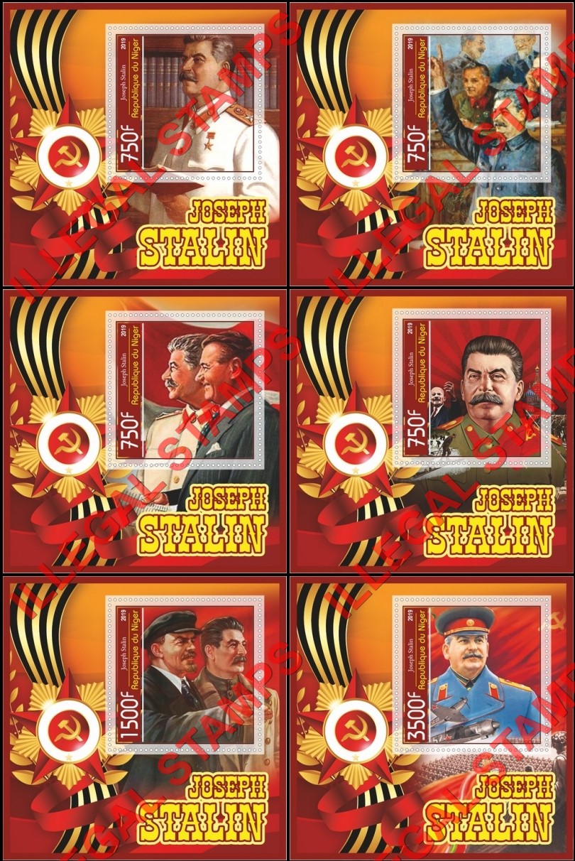 Niger 2019 Joseph Stalin (different) Illegal Stamp Souvenir Sheets of 1