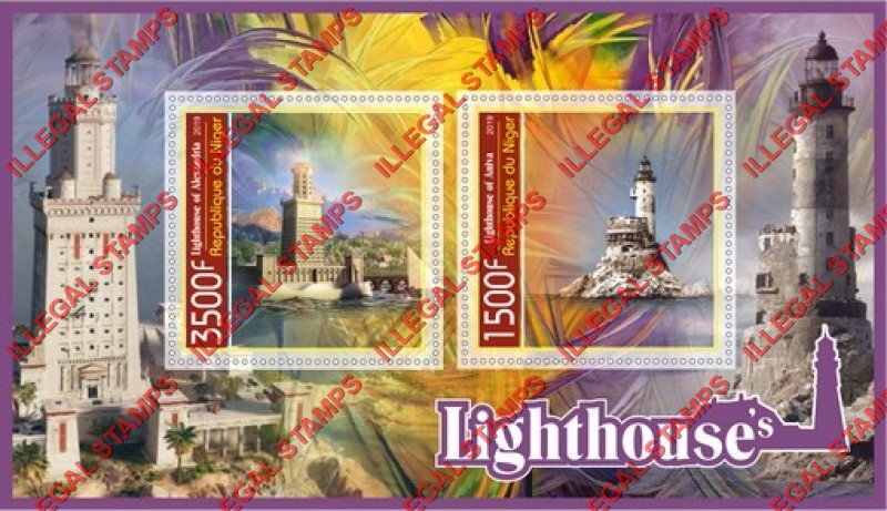 Niger 2019 Lighthouses Illegal Stamp Souvenir Sheet of 2
