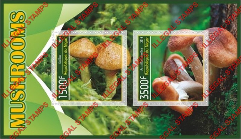 Niger 2019 Mushrooms (different) Illegal Stamp Souvenir Sheet of 2