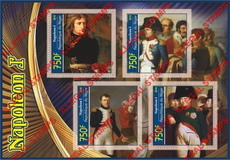 Niger 2019 Napoleon Bonaparte (different) Illegal Stamp Souvenir Sheet of 4