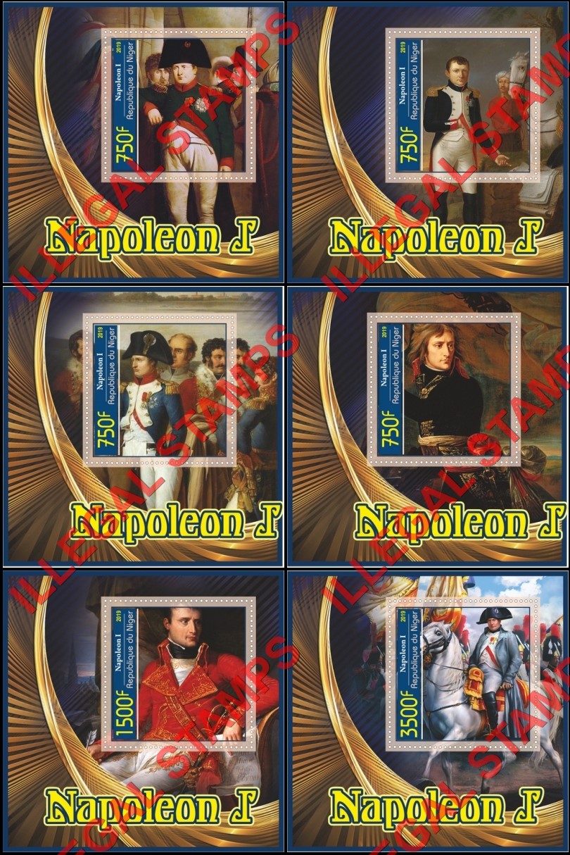 Niger 2019 Napoleon Bonaparte (different) Illegal Stamp Souvenir Sheets of 1