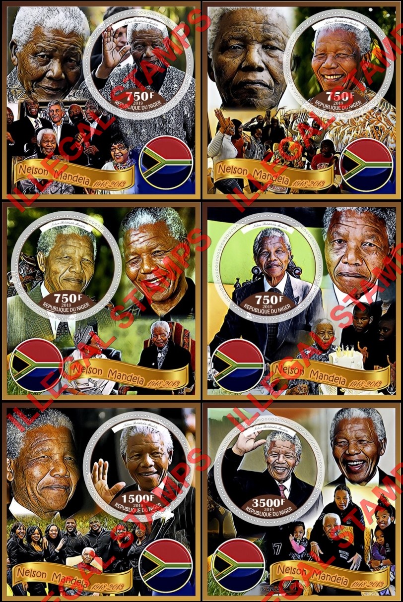 Niger 2019 Nelson Mandela Illegal Stamp Souvenir Sheets of 1