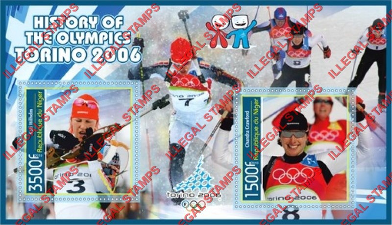 Niger 2019 Olympic Games in Torino 2006 Illegal Stamp Souvenir Sheet of 2