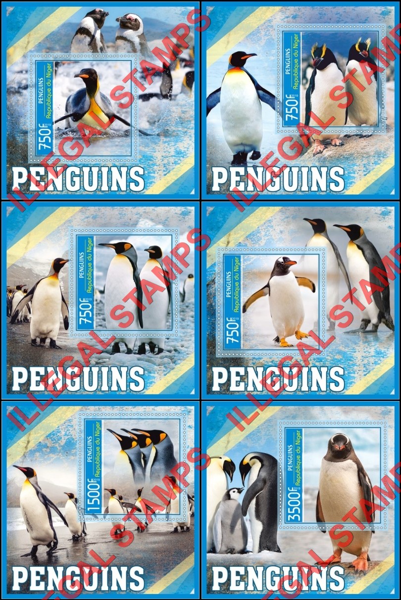 Niger 2019 Penguins Illegal Stamp Souvenir Sheets of 1