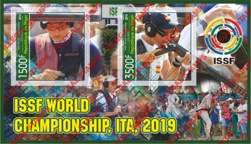 Niger 2019 Shooting ISSF World Championship Illegal Stamp Souvenir Sheet of 2