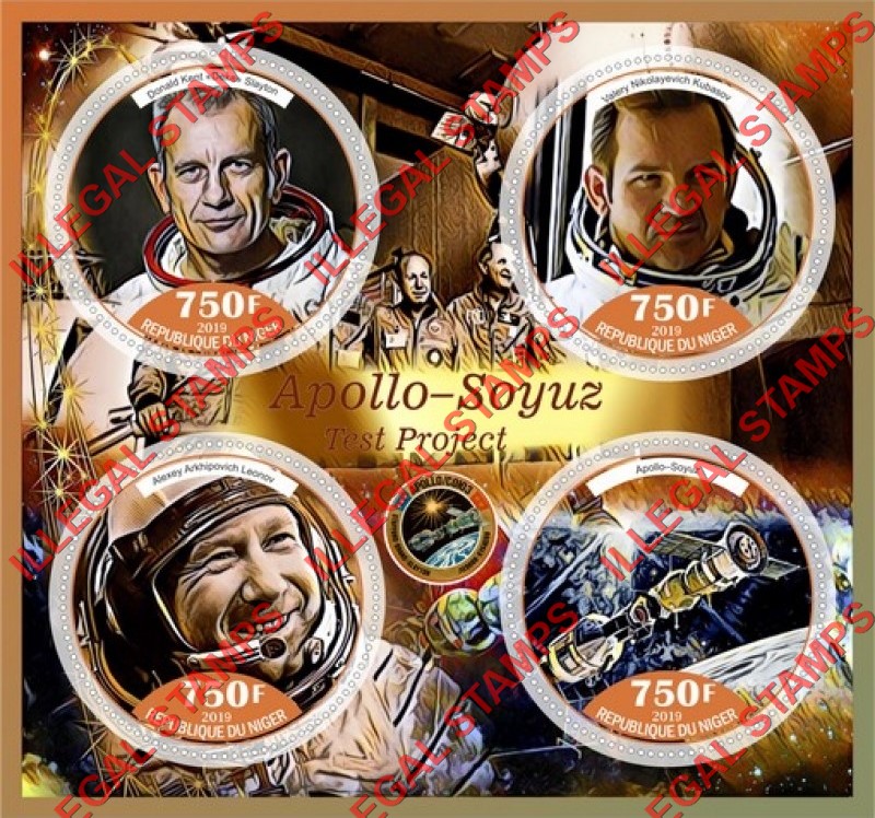 Niger 2019 Space Apollo Soyuz Test Project Illegal Stamp Souvenir Sheet of 4