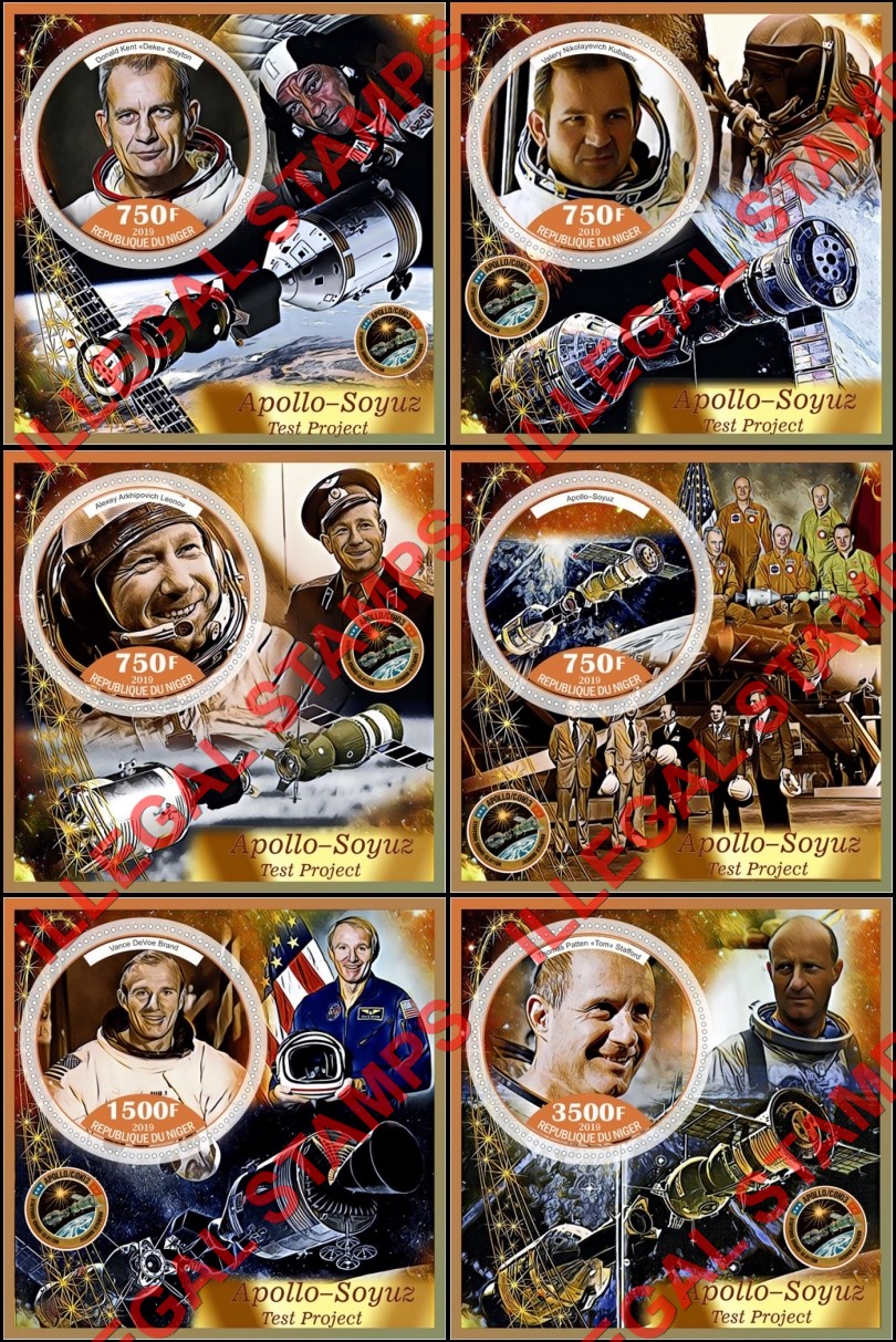 Niger 2019 Space Apollo Soyuz Test Project Illegal Stamp Souvenir Sheets of 1
