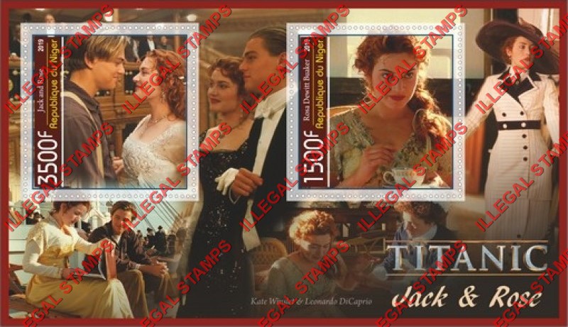 Niger 2019 Titanic the Movie Illegal Stamp Souvenir Sheet of 2