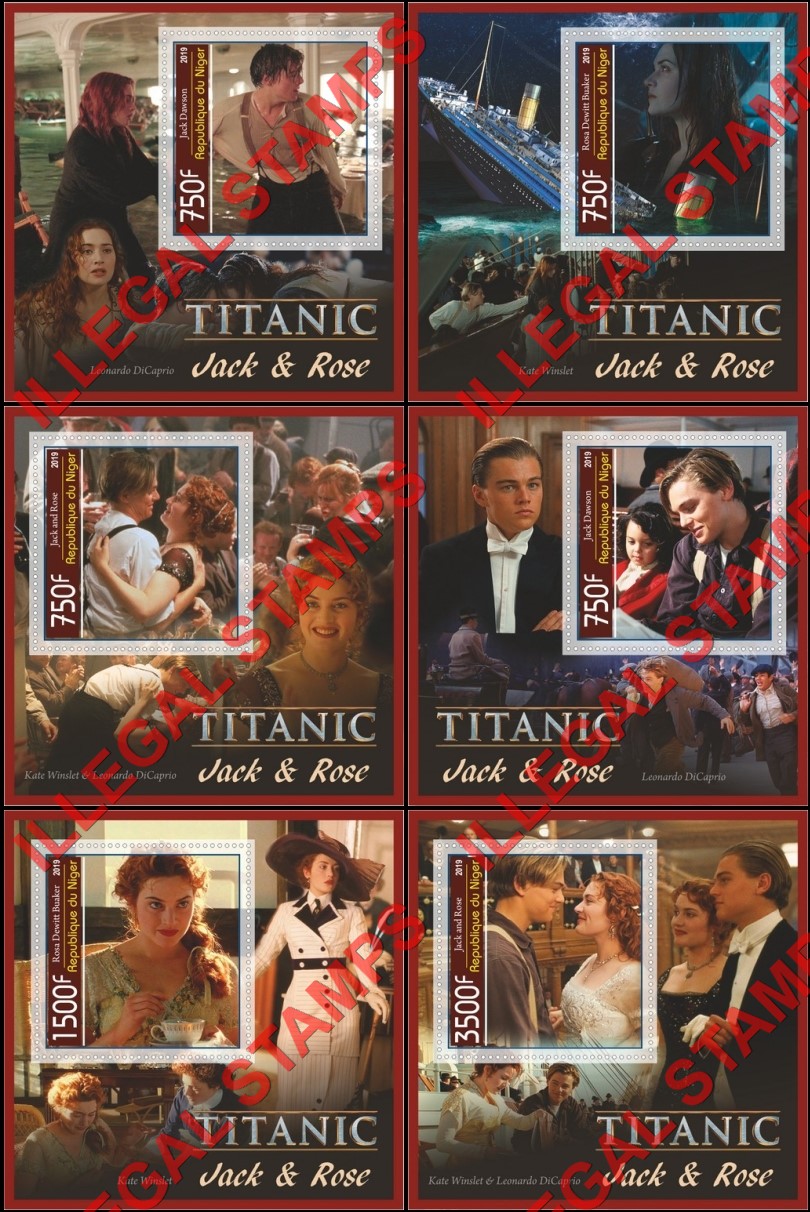 Niger 2019 Titanic the Movie Illegal Stamp Souvenir Sheets of 1