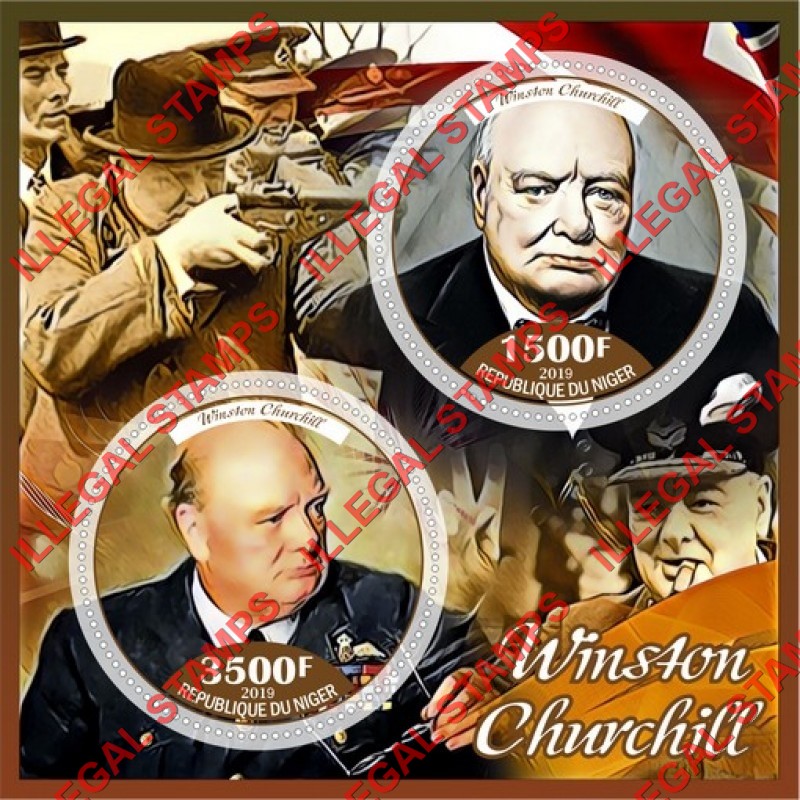Niger 2019 Winston Churchill (different) Illegal Stamp Souvenir Sheet of 2