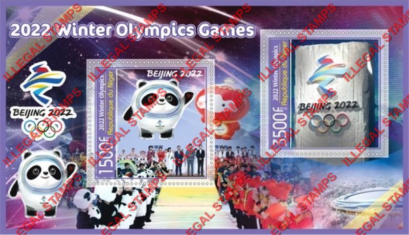 Niger 2019 Winter Olympic Games Beijing 2022 Illegal Stamp Souvenir Sheet of 2