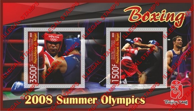 Niger 2020 Boxing Summer Olympics Beijing 2008 Illegal Stamp Souvenir Sheet of 2