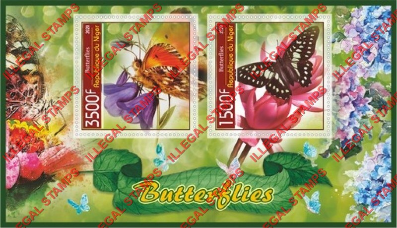 Niger 2020 Butterflies Illegal Stamp Souvenir Sheet of 2