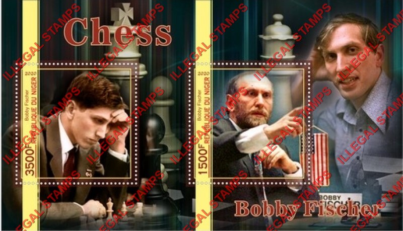 Niger 2020 Chess Bobby Fischer Illegal Stamp Souvenir Sheet of 2