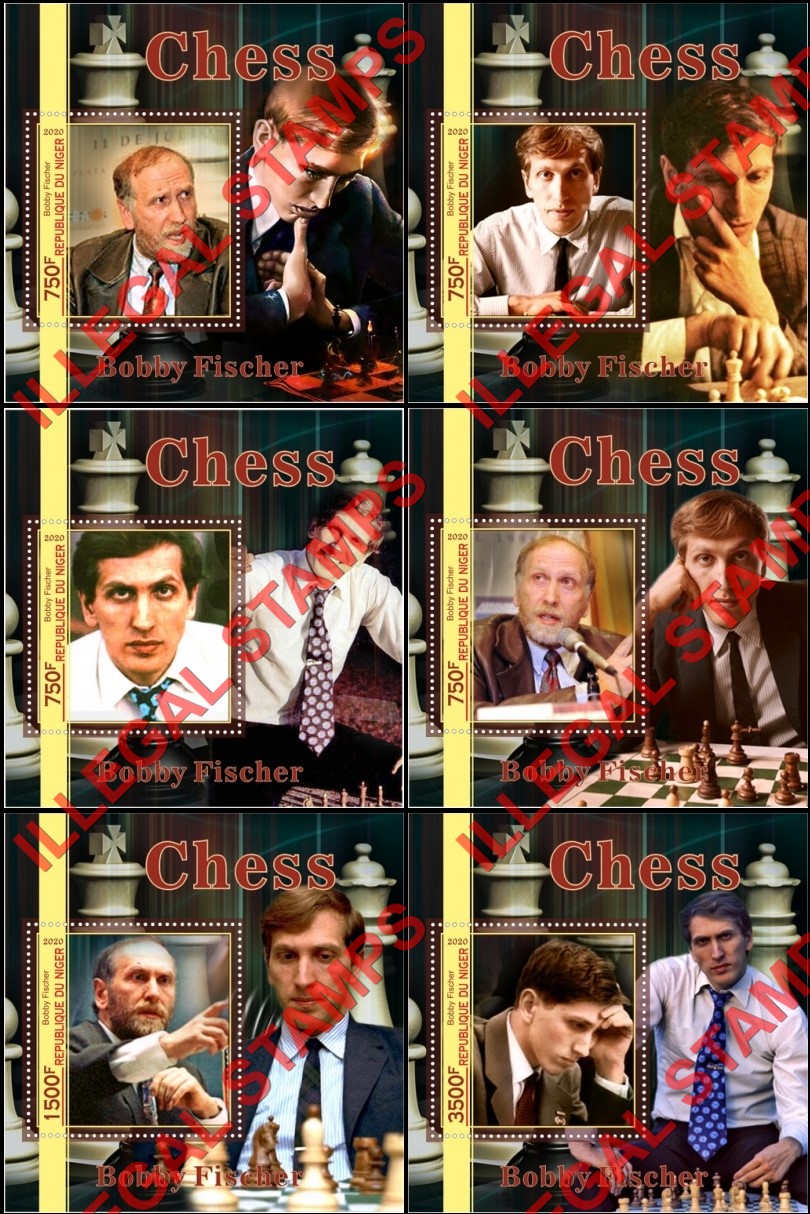 Niger 2020 Chess Bobby Fischer Illegal Stamp Souvenir Sheets of 1