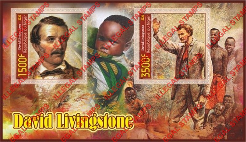 Niger 2020 David Livingstone Illegal Stamp Souvenir Sheet of 2