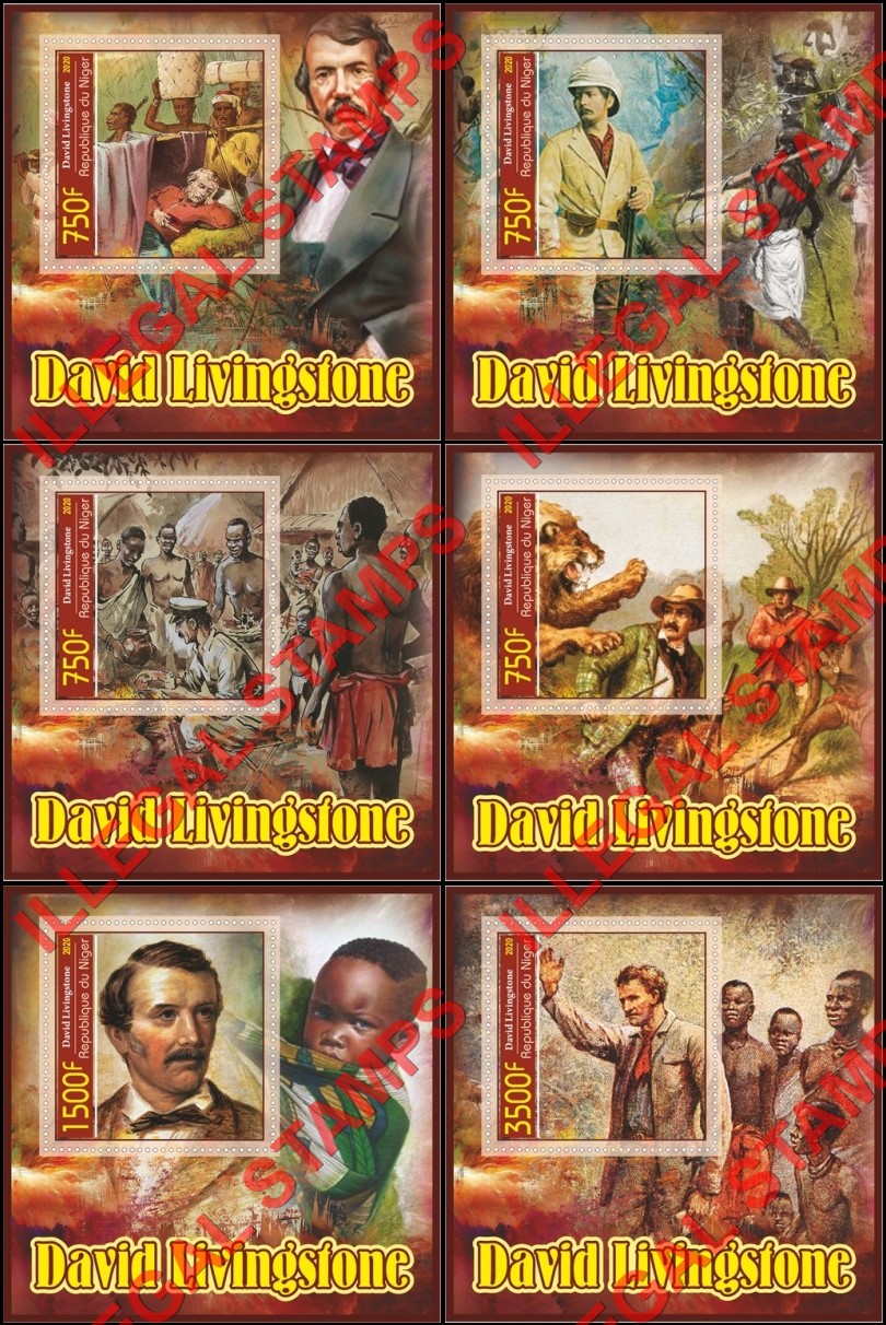 Niger 2020 David Livingstone Illegal Stamp Souvenir Sheets of 1