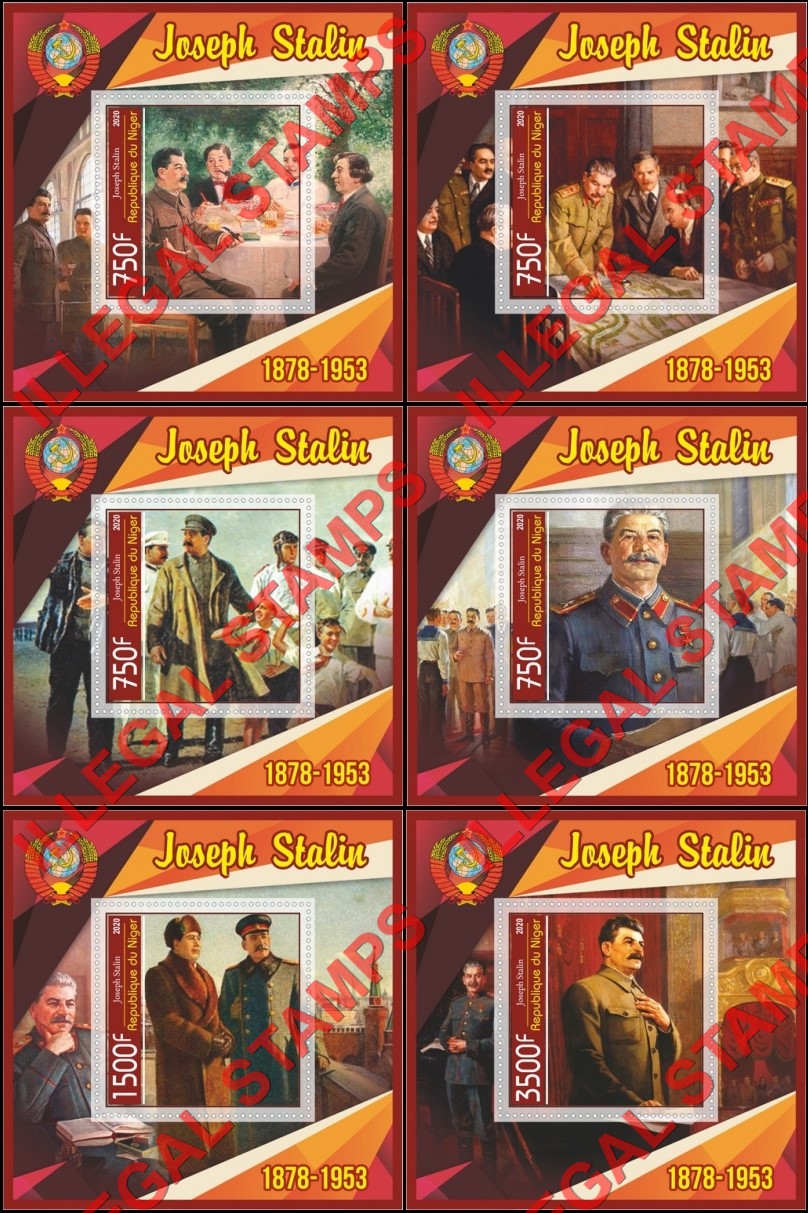Niger 2020 Joseph Stalin (different) Illegal Stamp Souvenir Sheets of 1