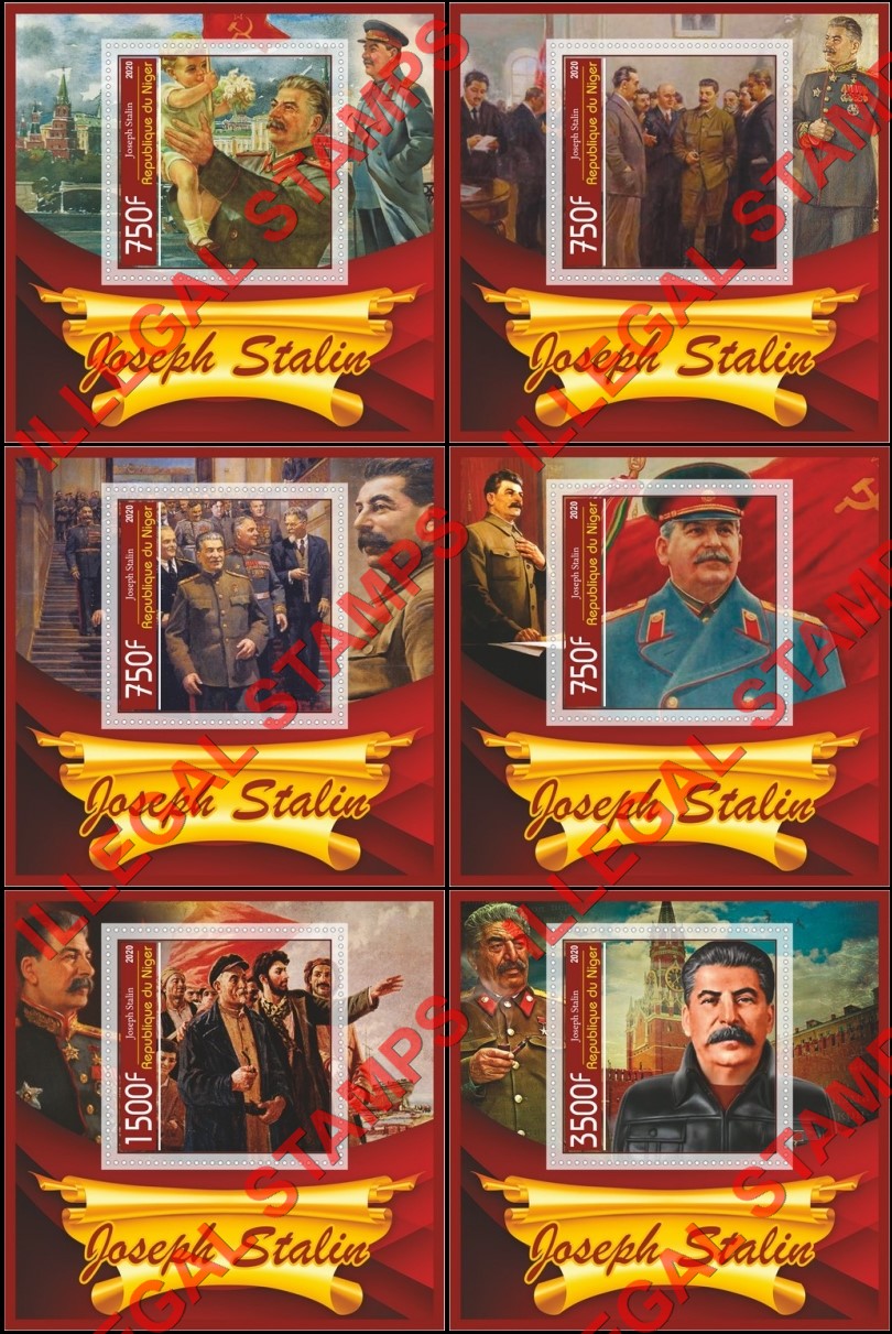 Niger 2020 Joseph Stalin Illegal Stamp Souvenir Sheets of 1