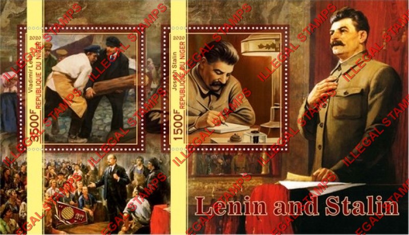 Niger 2020 Lenin and Stalin Illegal Stamp Souvenir Sheet of 2