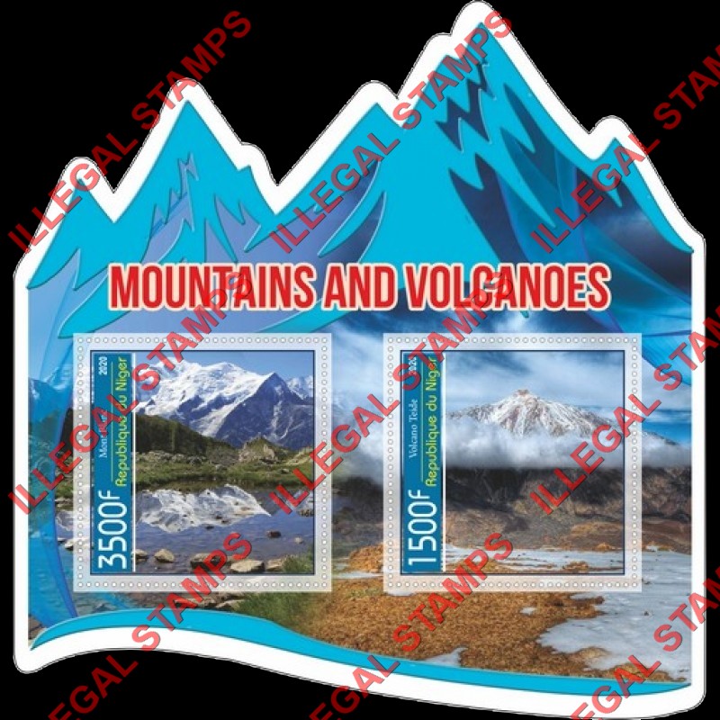Niger 2020 Mountains and Volcanoes Illegal Stamp Souvenir Sheet of 2