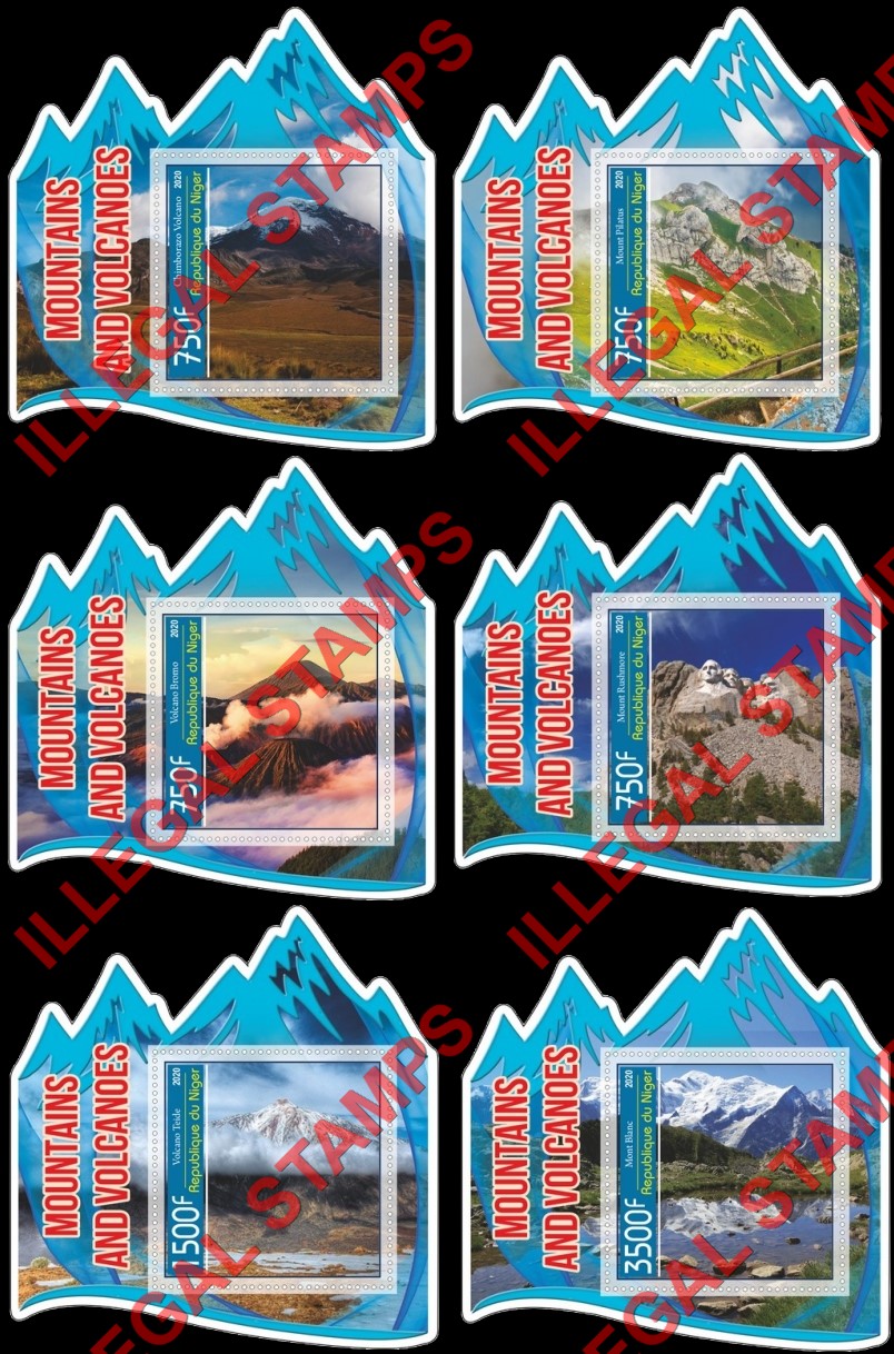 Niger 2020 Mountains and Volcanoes Illegal Stamp Souvenir Sheets of 1