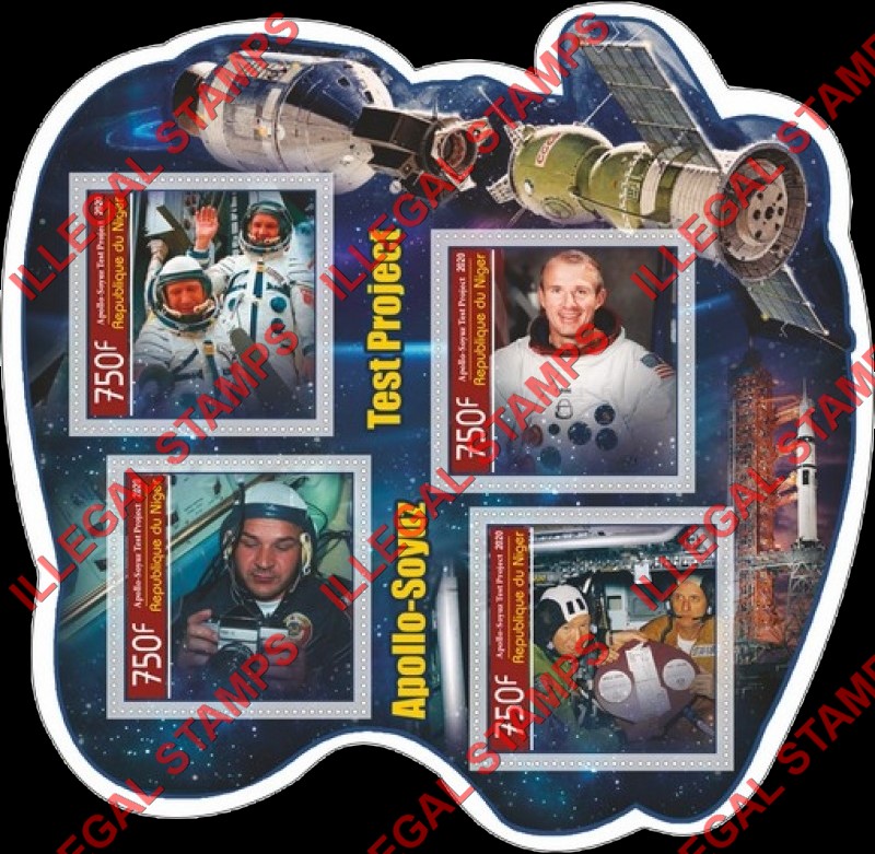 Niger 2020 Space Apollo Soyuz Test Project (different) Illegal Stamp Souvenir Sheet of 4