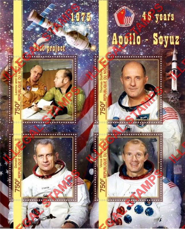 Niger 2020 Space Apollo Soyuz Test Project Illegal Stamp Souvenir Sheet of 4