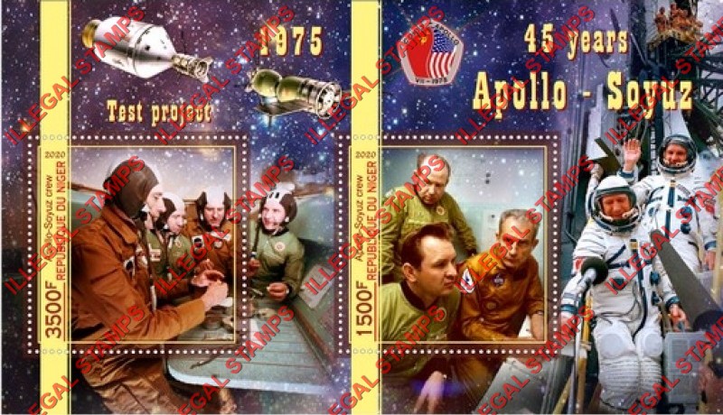 Niger 2020 Space Apollo Soyuz Test Project Illegal Stamp Souvenir Sheet of 2