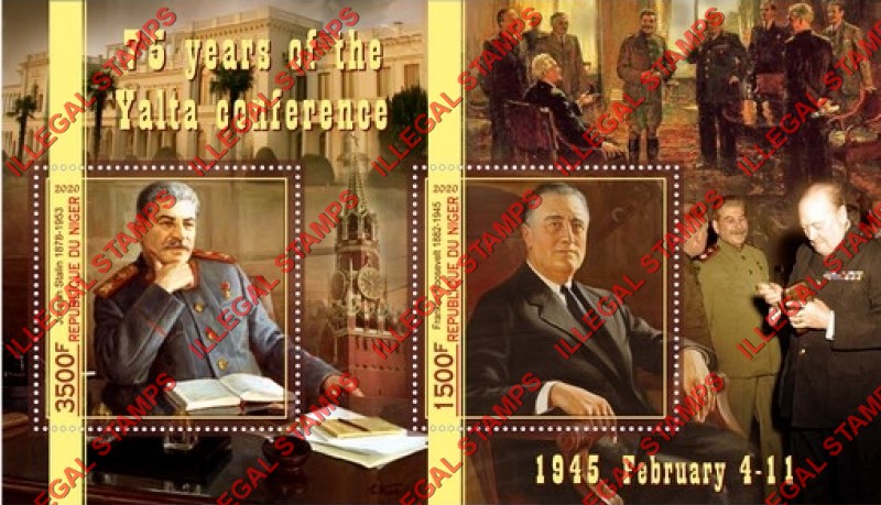 Niger 2020 Yalta Conference Illegal Stamp Souvenir Sheet of 2