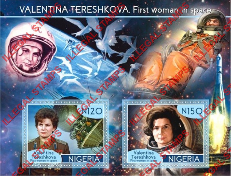 Nigeria 2019 Space Valentina Tereshkova First Woman in Space Illegal Stamp Souvenir Sheet of 2