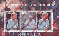 Rwanda 2000 Princess Diana Illegal Stamp Souvenir Sheet of Three