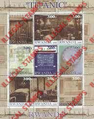 Rwanda 2000 Titanic Illegal Stamp Sheet of 9