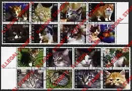 Rwanda 2002 Cats Illegal Stamp Set of 16