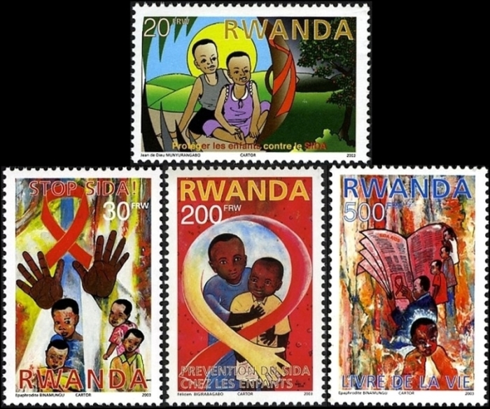 Rwanda 2003 AIDS Prevention for Children Official Stamp Set