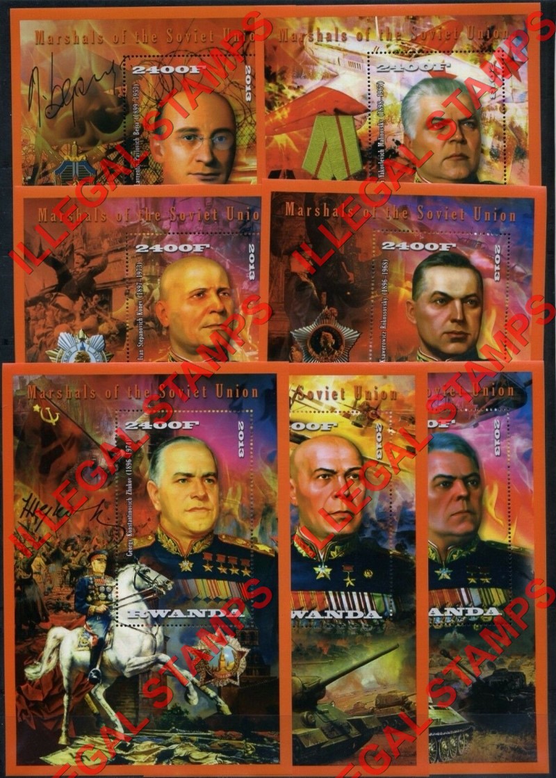 Rwanda 2014 Marshals of the Soviet Union Illegal Stamp Souvenir Sheets of 1 (Part 2)