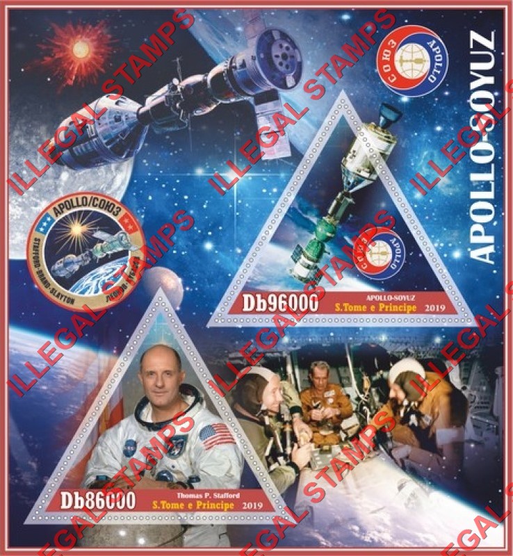 Saint Thomas and Prince Islands 2019 Space Apollo Soyuz Illegal Stamp Souvenir Sheet of 2