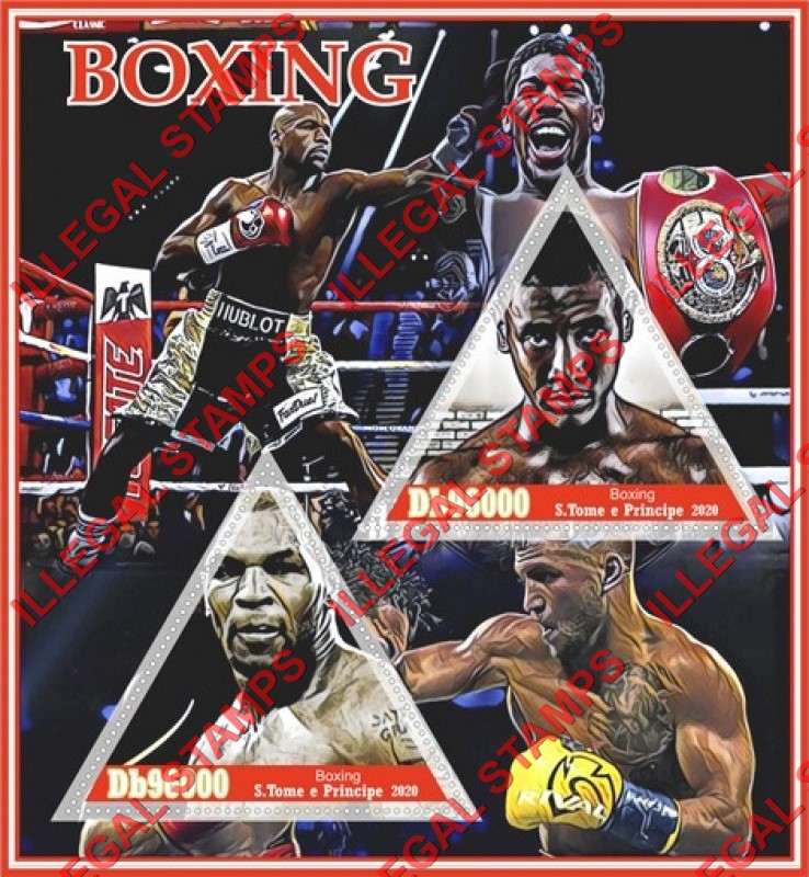 Saint Thomas and Prince Islands 2020 Boxing Illegal Stamp Souvenir Sheet of 2