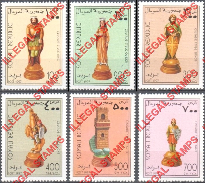 Somalia 1997 Chess Illegal Stamp Set of 6